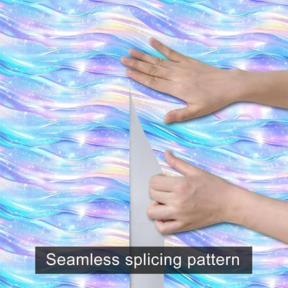 HOMETITUTE Pastel Blue Purple Dream Wave Wallpaper Peel and Stick Contact Paper - Image 6