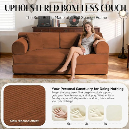 79'' Convertible Sofa Bed, 6 in 1 Folding Floor Futon Couch Sleeper - Image 4
