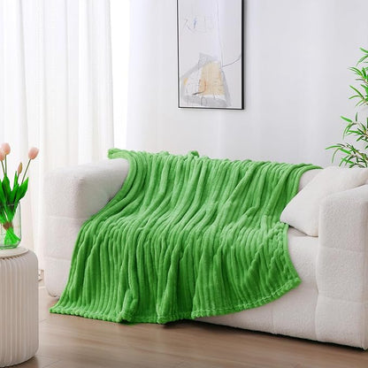 Bright Green Fleece Throw Blanket 60”×80” - Image 2