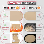 Unicook 2 PCS Pizza Stones Set, 12 Inch Square Pizza Stone for Oven and Grill, Cordierite Baking Pan for Crispy Crusts, Thermal Shock Resistant, Including Dough Scraper