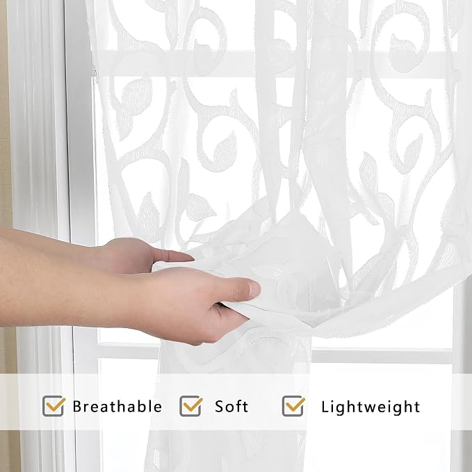 Furman Sheer White Curtains 90 inches Long - Image 5