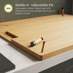 Prosumer's Choice Bamboo Stove Top Cover Board - Versatile Wooden Cutting Board for Kitchen with Adjustable Legs and Juice Grooves- Large Surface and Durable for Stoves, 27.2 x 21.4 x 3.1 Inches