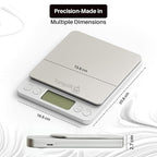 Rechargeable Digital Food Scale for Kitchen with Gram and Ounce – Smart Kitchen Scale for Food Products, Baking, Sourdough Bread Making, Cooking, Weight Loss, Jewelry & Packages (0.1g/5kg)