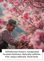 Korean Food, KKOKDAM Original Cherry Blossom Flower Tea, Decaf Floral Blend, Fully Natural Flowers, No Caffeine, Sugar Free, Zero Calories, Made in Korea, 10g