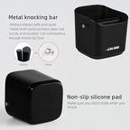 MHW-3BOMBER Espresso Knock Box, 1.2L(15 Cups) Coffee Knock Box with Coffee Clean Brush and Removable Knock Bar for Espresso Puck, Coffee Ground, Durable Espresso Accessories, Black, CS7090-OS