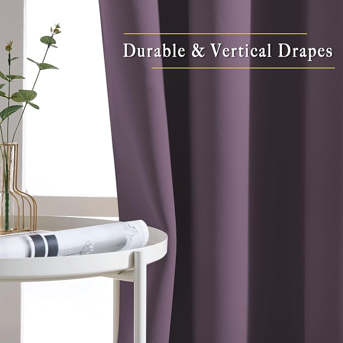 NICETOWN Plum Curtains for Living Room 84 inches Long - Image 5