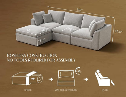 ohllob 110" Cloud Sectional Couches - Image 2