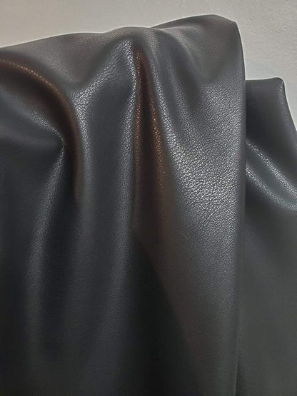 Black Faux PU Leather Fabric Sheet by The Yard Synthetic Pleather 0.7 mm Nappa - Image 2