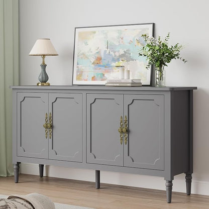 FansaFurn Sideboard with 4 Doors, Mid-Century Console Table with Adjustable - Image 2