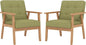 Modern Accent Chair with Arm Rest Set of 2, Upholstered Linen Fabric Leisure by Unknown