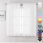 White Sheer Curtains 63 Inch Length 2 Panels, Elegant Voile Drapes by Lecloud