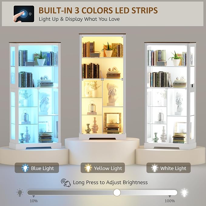 Gurexl Modern Glass Display Cabinet - Image 4