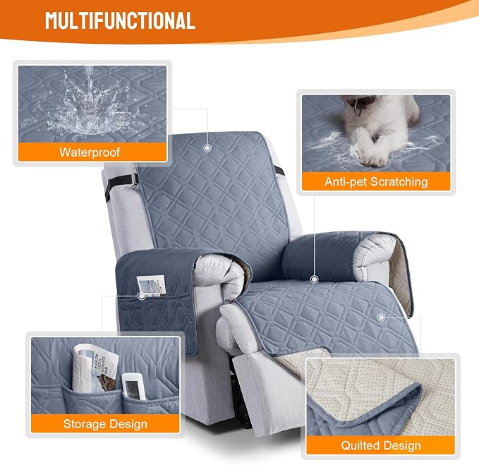 VANSOFY 100% Waterproof Recliner Chair Covers, Recliner Cover Non-Slip Dog - Image 4