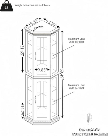 Glass Corner Display Cabinet - Image 2