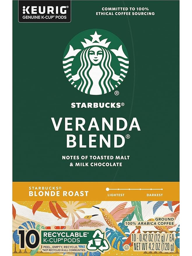 Starbucks Ground Coffee—Dark Roast Coffee (Veranda, 10 Count (Pack of 8))