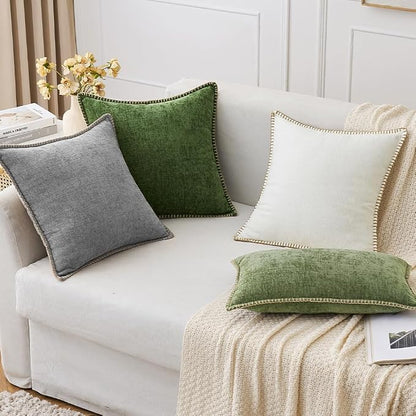 MIULEE Decorative Euro Sham Pillow Covers 24x24 Inch Dark Gray 2 Pack | - Image 7