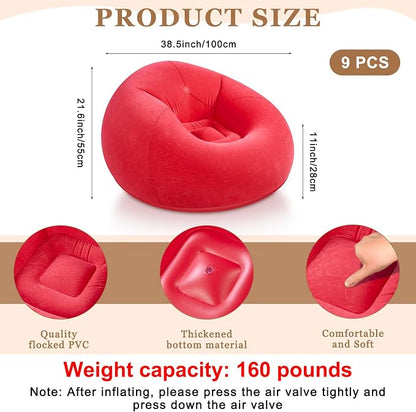 Realspring 6 9 12 Pcs Inflatable Bean Bag Chairs - Image 2