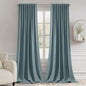 MIULEE Greyish Blue Back Tab Blackout Curtains 52x120 Inch Long 2 Panel Set | by MIULEE