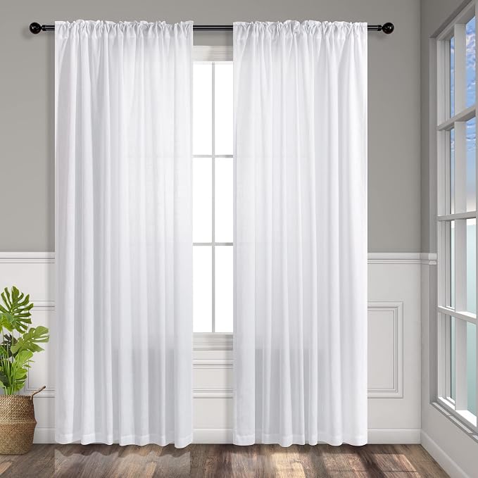 White Back Tab Curtains 45 Inch Length - Image 9