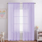 Lavender Sheer Curtains 84 Inches Long 2 Panels by OVZME