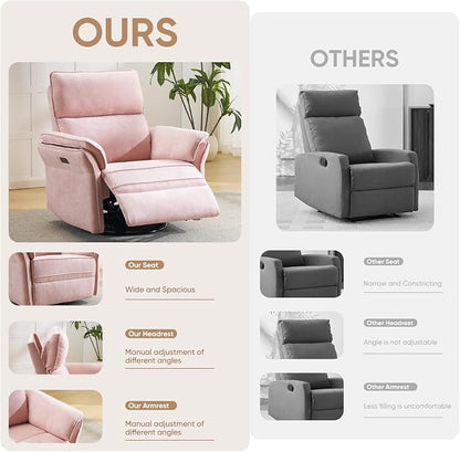 Power Swivel Rocker Recliner, Glider Recliner Nursery Chair - Image 7