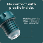 BOBBER 34 oz Stainless Steel Travel Thermos for Hot and Cold Drinks – Dishwasher Safe Metal Water Bottle with Cup Lid – Keeps Hot for 48 Hours – BPA-Free, Vacuum Insulated (Deep Teal)