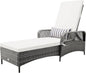 COSTWAY PE Rattan Chaise Lounge Chair, 6 Gear Adjustable Recliner by COSTWAY