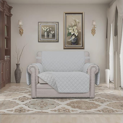 Easy-Going Reversible Couch Cover, Oversized Chair, Light Gray/Light Gray | - Image 2