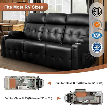 RV Loveseat Recliner Sofa, 3 Seater Massage Wall Hugger Reclining Couch - Image 6
