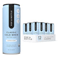 Pop & Bottle, Oat Milk Lattes - Cold Brew with Coffee Berry Antioxidants, MCT Oil, Organic, Dairy Free, Gluten Free, Great as Iced Coffee, Lightly Sweetened with Dates - Classic, 8 Fl Oz (12 Pack)