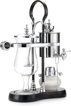 Diguo Belgian/Belgium Luxury Royal Family Balance Syphon Coffee Maker/Siphon Coffee Brewer (Silver - Black Column with Round Handle)