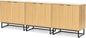 EYYTHUNG Fluted Storage Cabinets Set of 3, Sideboard Buffet Cabinets by EYYTHUNG
