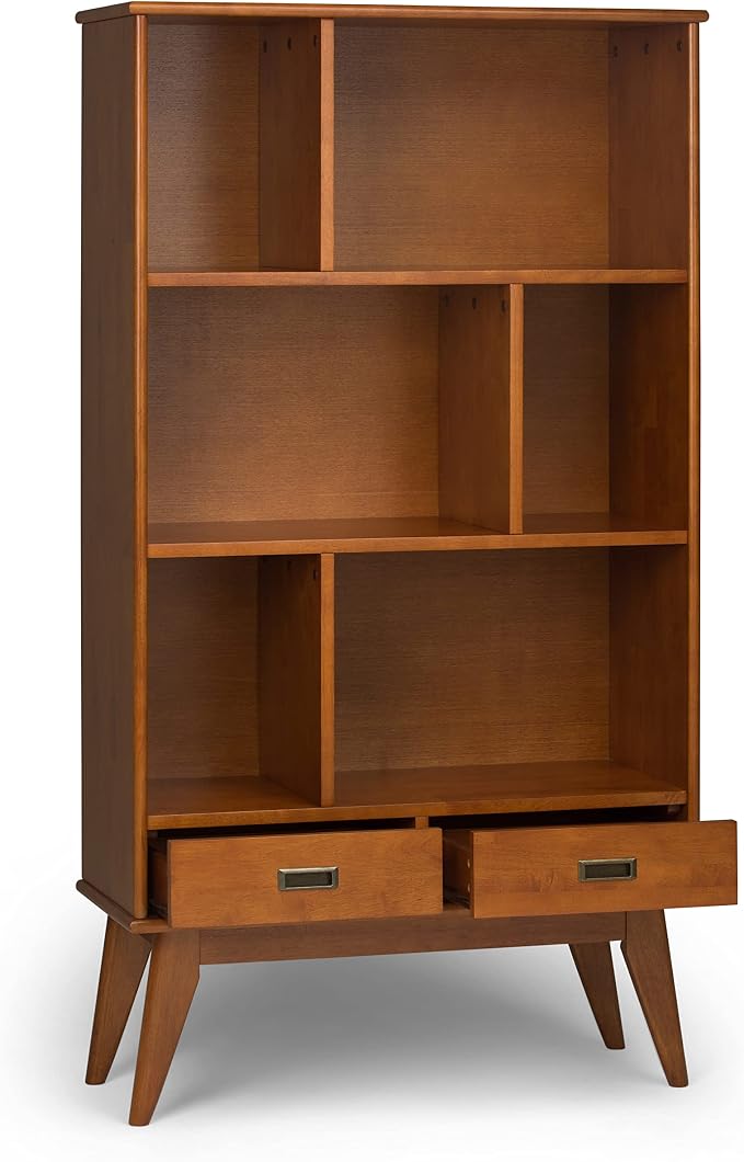 SIMPLIHOME Draper 35 inch Mid-Century Modern 6 Cubbie Bookcase - Image 4