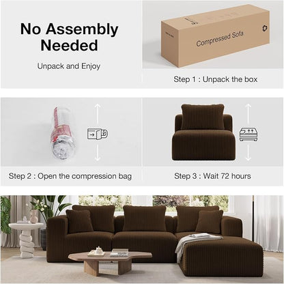 Novilla Modular Sectional Sofa, Modern Cloud Sectional Couch - Image 4