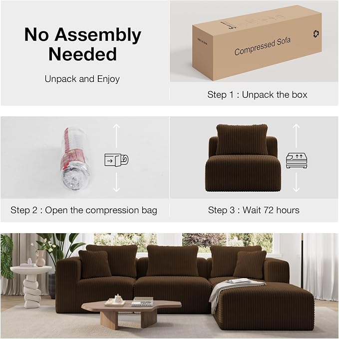 Novilla 70.8" Modular Sectional Sofa, Modern Cloud Sectional Couch - Image 4