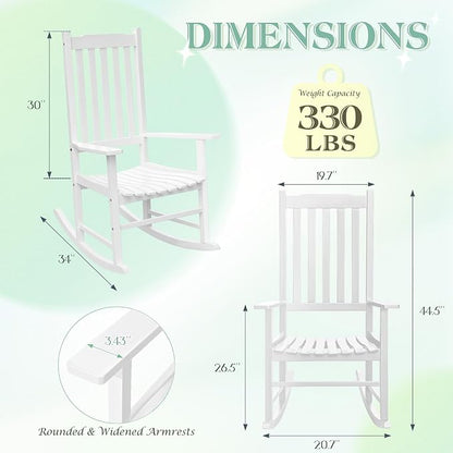 Flamaker Outdoor Rocking Chair Oversized Wooden Patio Chairs - Image 3