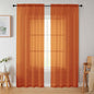 Orange Sheer Curtains 84 Inches Long 2 Panels, Soft Airy Light Filtering by WelvetBLK