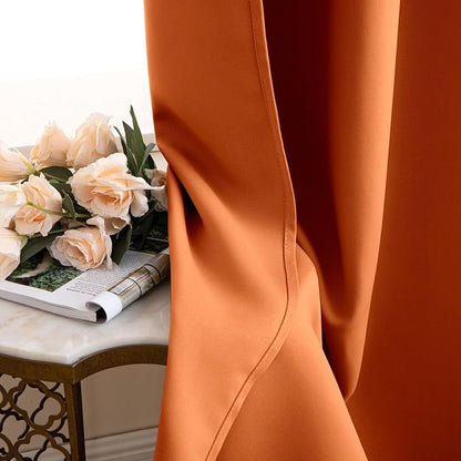 MIULEE Fall Orange Back Tab Blackout Curtains 52x84 Inch Length 2 Panel Set | - Image 6