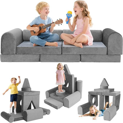 Modular Kids Play Sofa Multifunctional Kids Sofa Convertible Foam Floor Mat by FURNAWAY