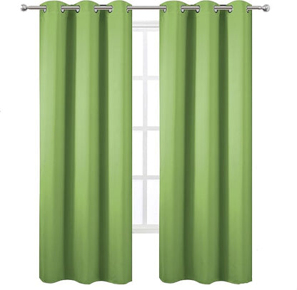 Light Green Thermal Blackout Curtains/38 x 84 Inch/Set of 2 Panels Room - Image 2