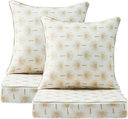 Outdoor Deep Seat & Back Cushion Set, 24 x 24 Inch Water Repellent and Fade by Supflourishia