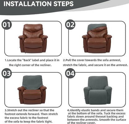 Cupuamon Recliner Chair Covers, Lazy Boy Recliner Covers Stretch Reclining - Image 6