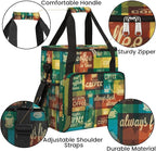 Rainbow Coffee Coffee Maker Carring Bag Coffee Typographic Travel Carrying Storage Tote Bag Compatible with Keurig K-Mini or K-Mini Plus Portable Single Serve Coffee Brewer Case with Pockets for K-cup Pods