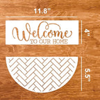 Welcome Stencils for Painting on Wood Welcome Stencil for Wood Sign 12" Reusable Templates Brick/Leopard Print/Herribone/Cow Print Pattern Stencil