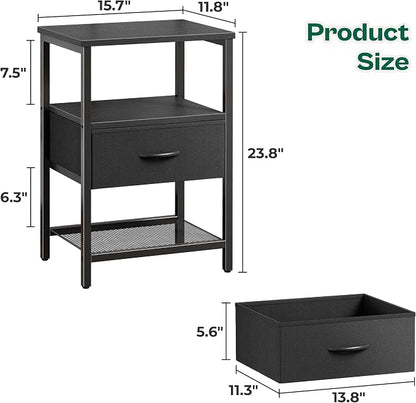 Huuger Nightstand Set of 2, Night Stand - Image 3