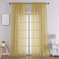 Chyhomenyc Gold Sheer Curtains 96 Inches Long 2 Panels, Light Filtering Gold by Chyhomenyc