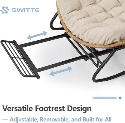 SWITTE Outdoor Papasan Rocking Chair - Image 4