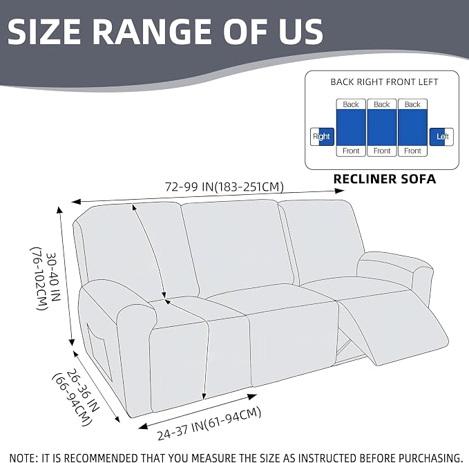 Genina Recliner Sofa Cover Stretch Couch Covers, Sofa Slipcover - Image 5