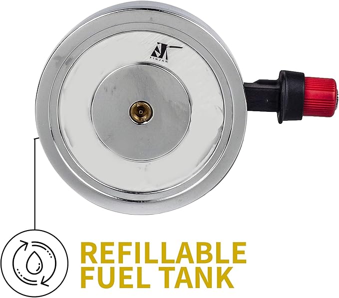 Portable Countertop Butane Burner by Finjan- Portable Butane Burner for Indoor Use. Ideal for Lab or Home- Syphon Coffee Making, Fondue Warmer, S’mores Maker