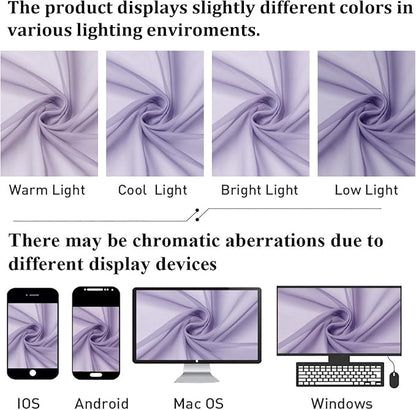 Lavender Sheer Kitchen Curtains 54 Inch Length 2 Panels, Double Rod Pockets - Image 7
